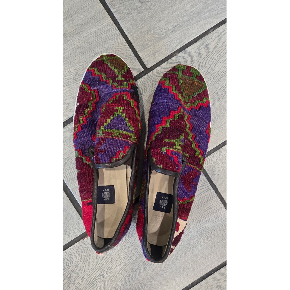 Res Ipsa Kilim Loafers Vintage Turkish Rug Slip On Sneakers Multi Color-13